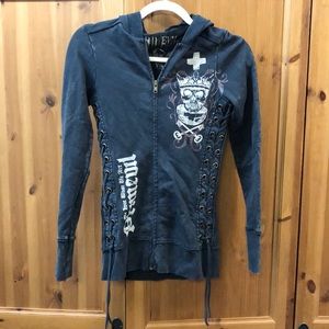 Primevil, Hooded Jackie with Zipper Front and lace up sides